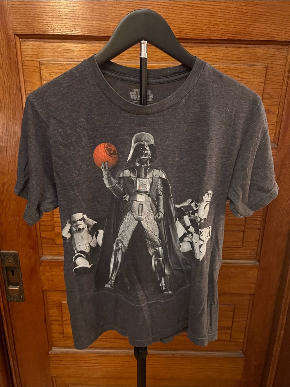 Star Wars Kids Charcoal Darth Vader Basketball Graphic Tee